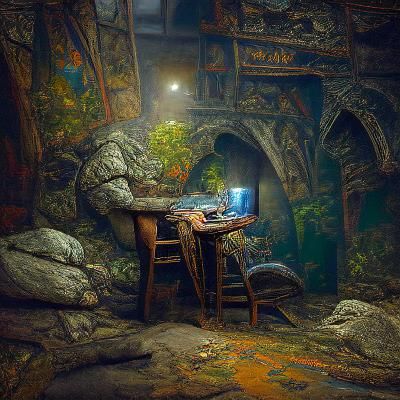 Classical Oil Painting with Dramatic Lighting