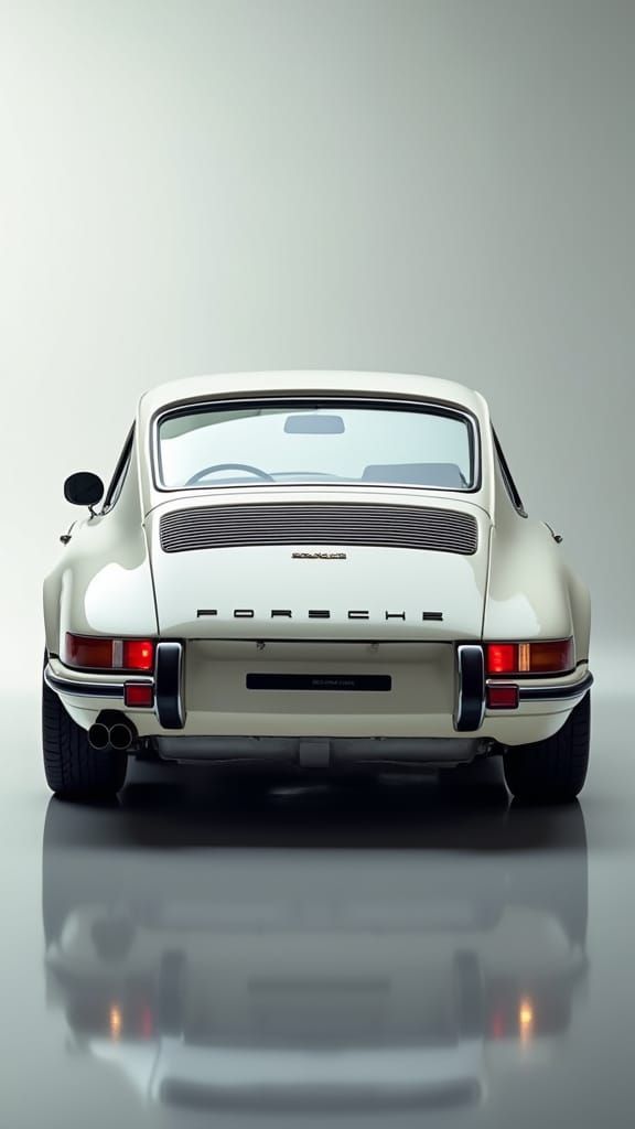 Vintage Porsche 911 Rear View in Hyper-Realistic Detail