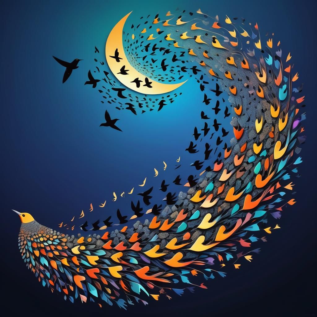 Kaleidoscopic Murmuration: Starlings as Musical Notes