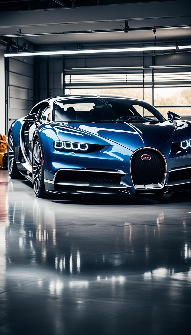 Bugatti Chiron Super in Modern Garage: Cinematic Car Photogr...