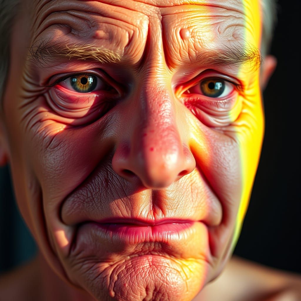 Surreal Portrait in Vibrant Latex