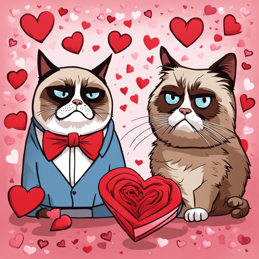Grumpy Cat Valentine's Day Surprise
