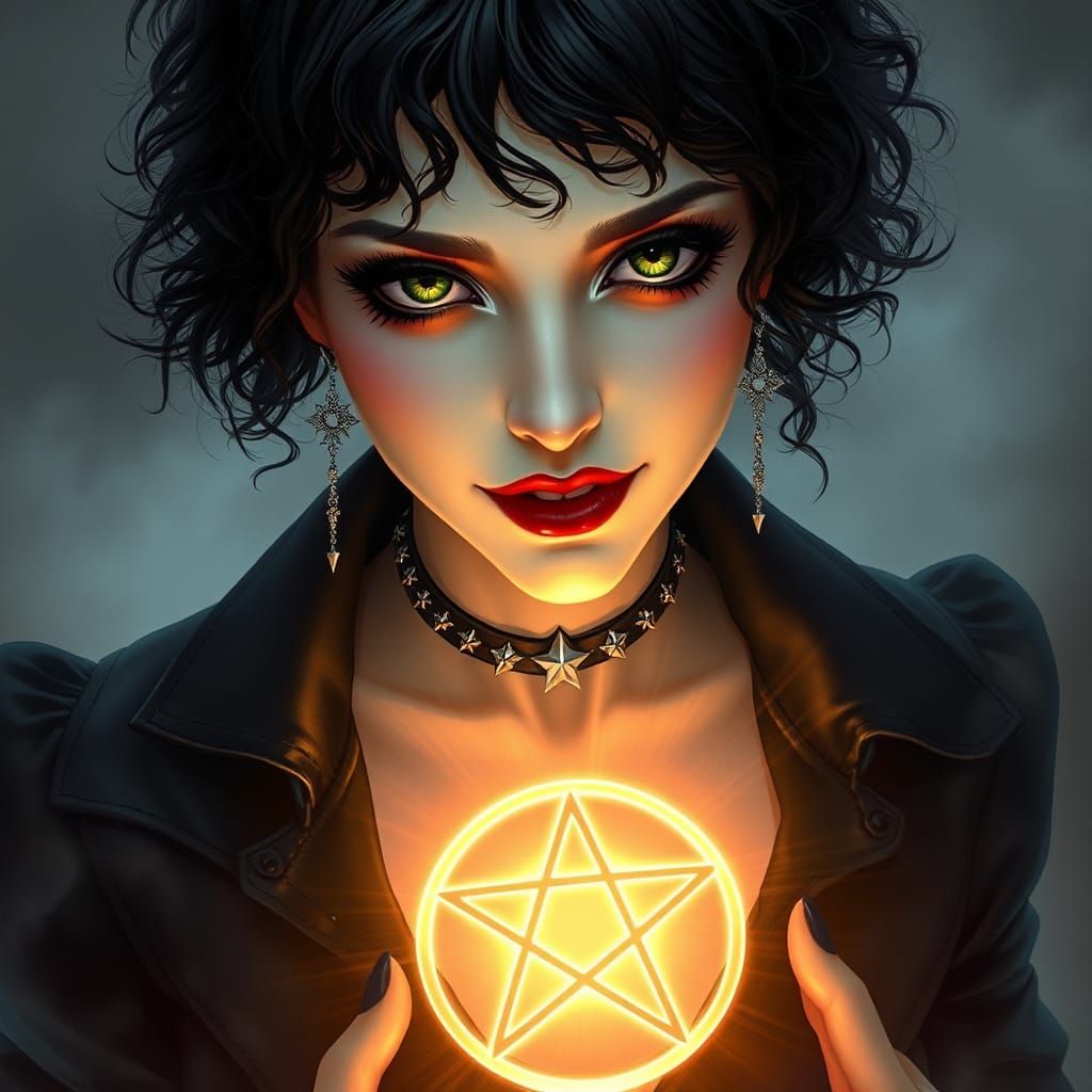 Ethereal Gothic Woman Conjured from Fantasy