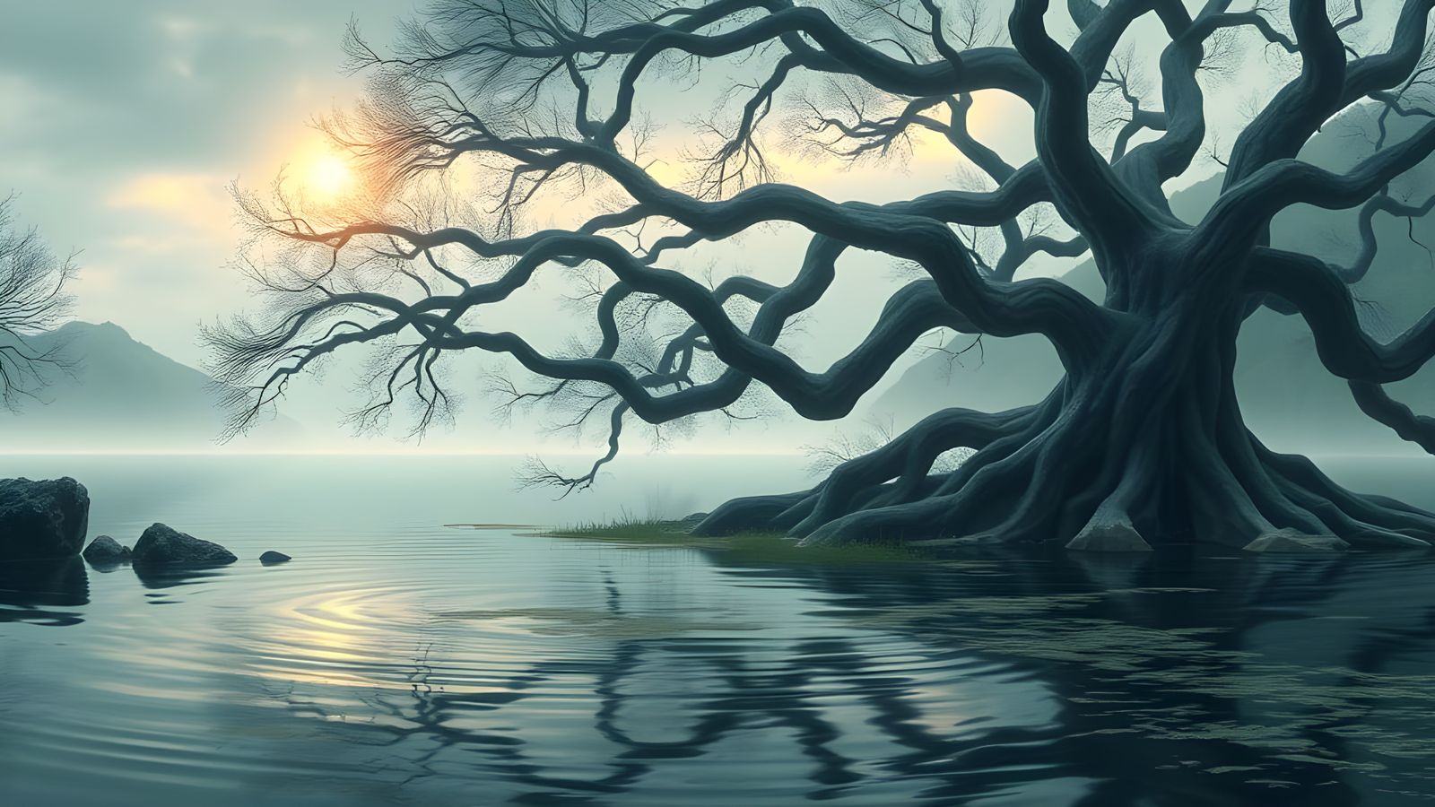 Celtic Mythology Mural with Volumetric Lighting