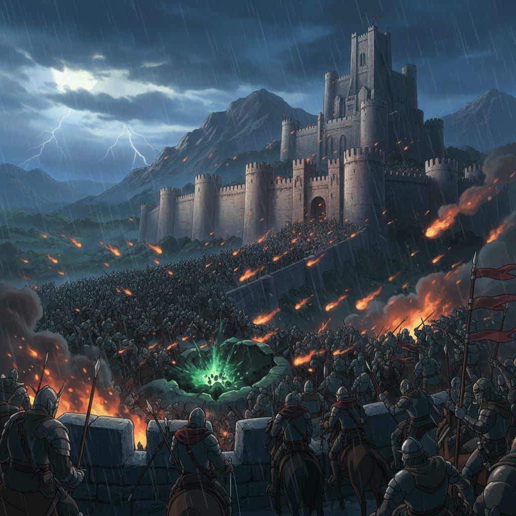 Epic Rohan vs Orcs Battle in Anime Style