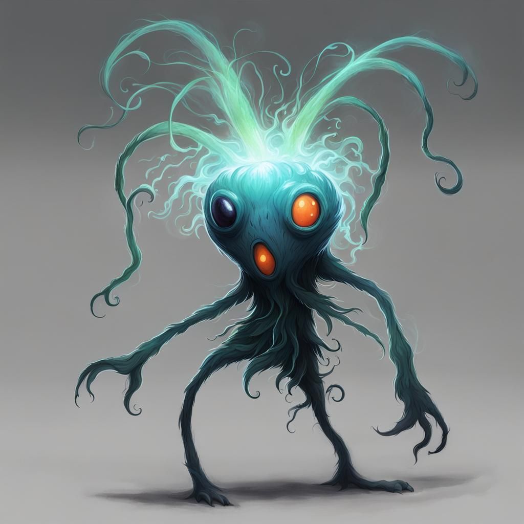 Glowing Carrot Wisp Creature Digital Art