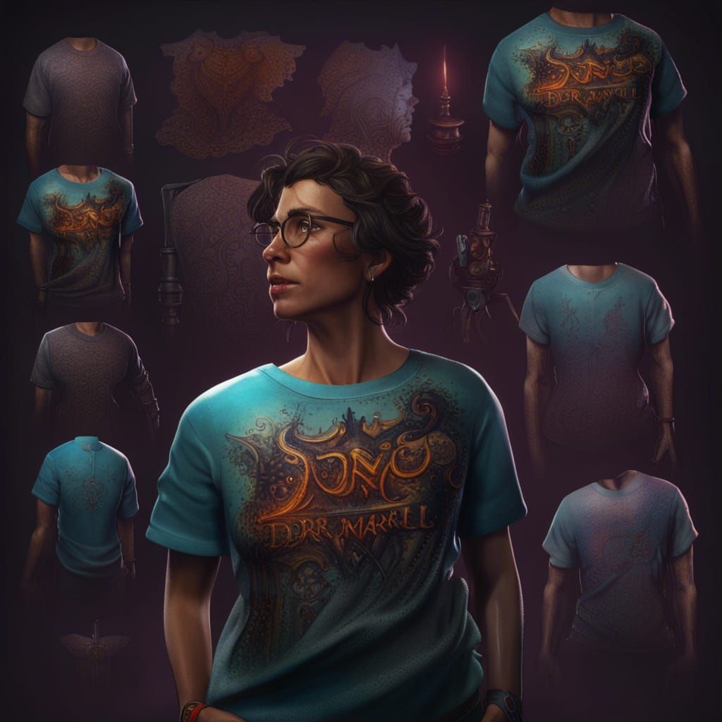 Dr. Marvl Text on Shirt, Matte Painting