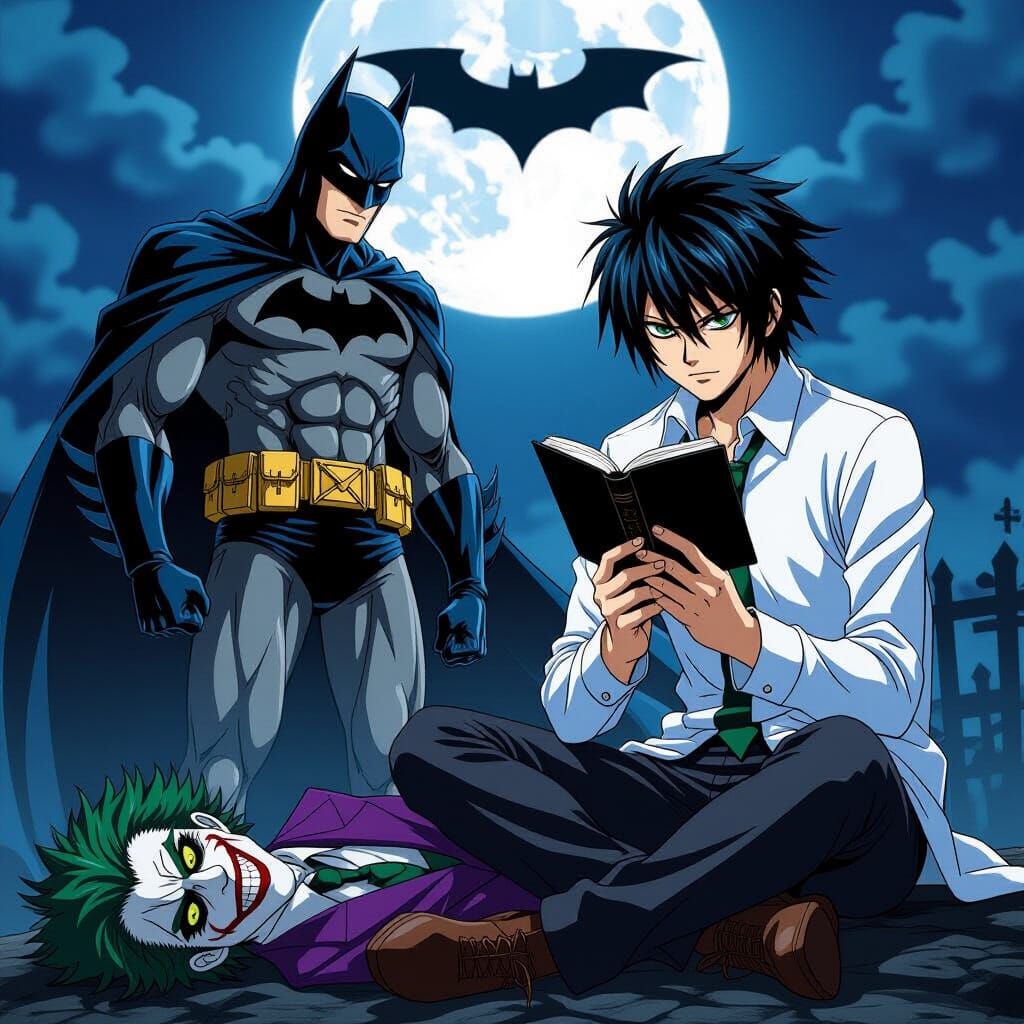 Light Yagami Gazes into Dark World, Joker Dead, Batman Scowl...