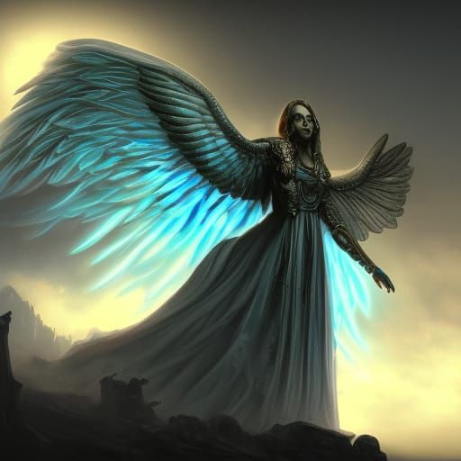 Angel of Light Death in Detailed Matte Painting