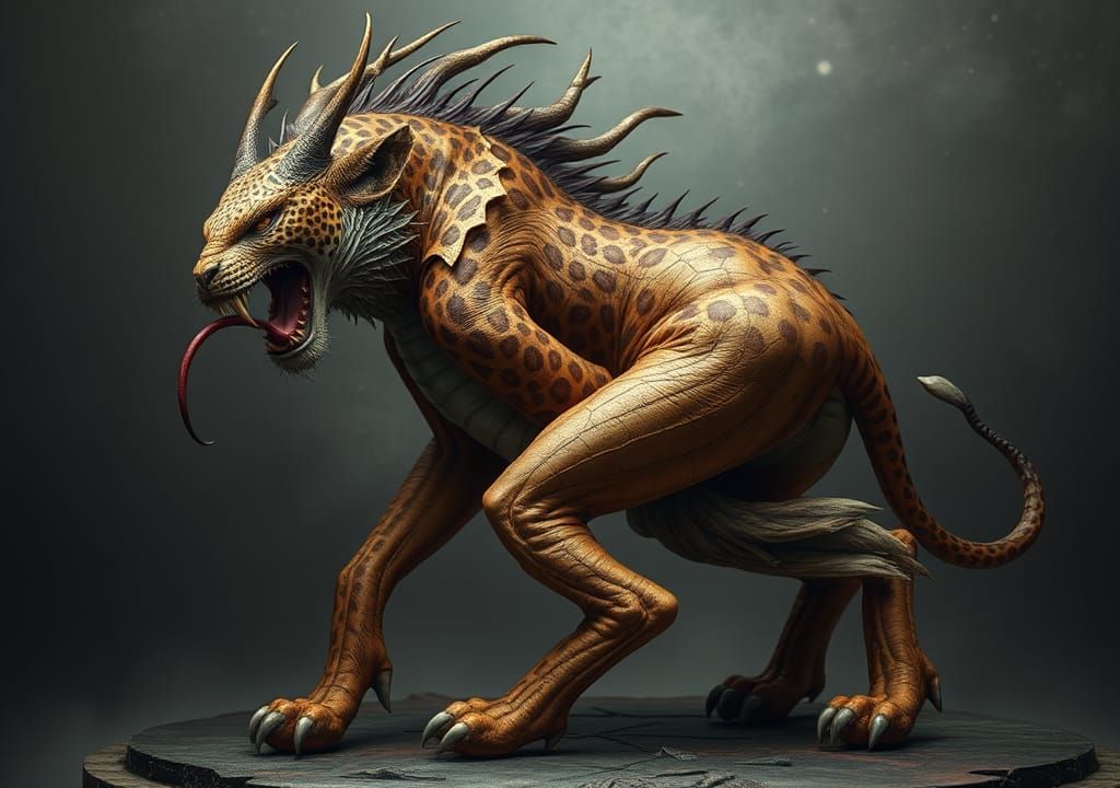 Detailed Image of a Hybrid Mythical Monster