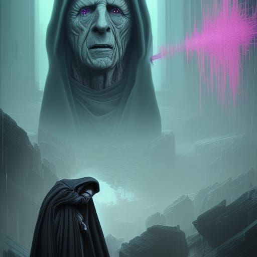 Emperor Palpatine in Dystopian Post-Apocalyptic Horror Style