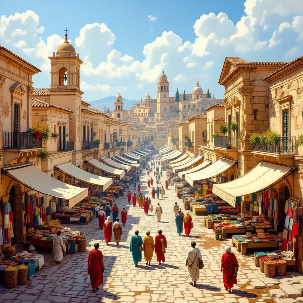 Tunisia Under Roman Rule: A Renaissance-Style Cityscape