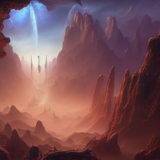 A Detailed Matte Painting: Meeting of the Gods