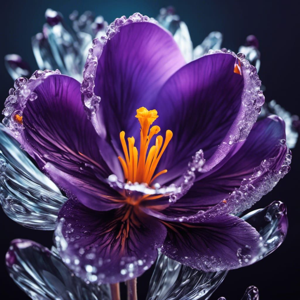 Frozen Crocus Shattering: Surreal 3D Fractal Art