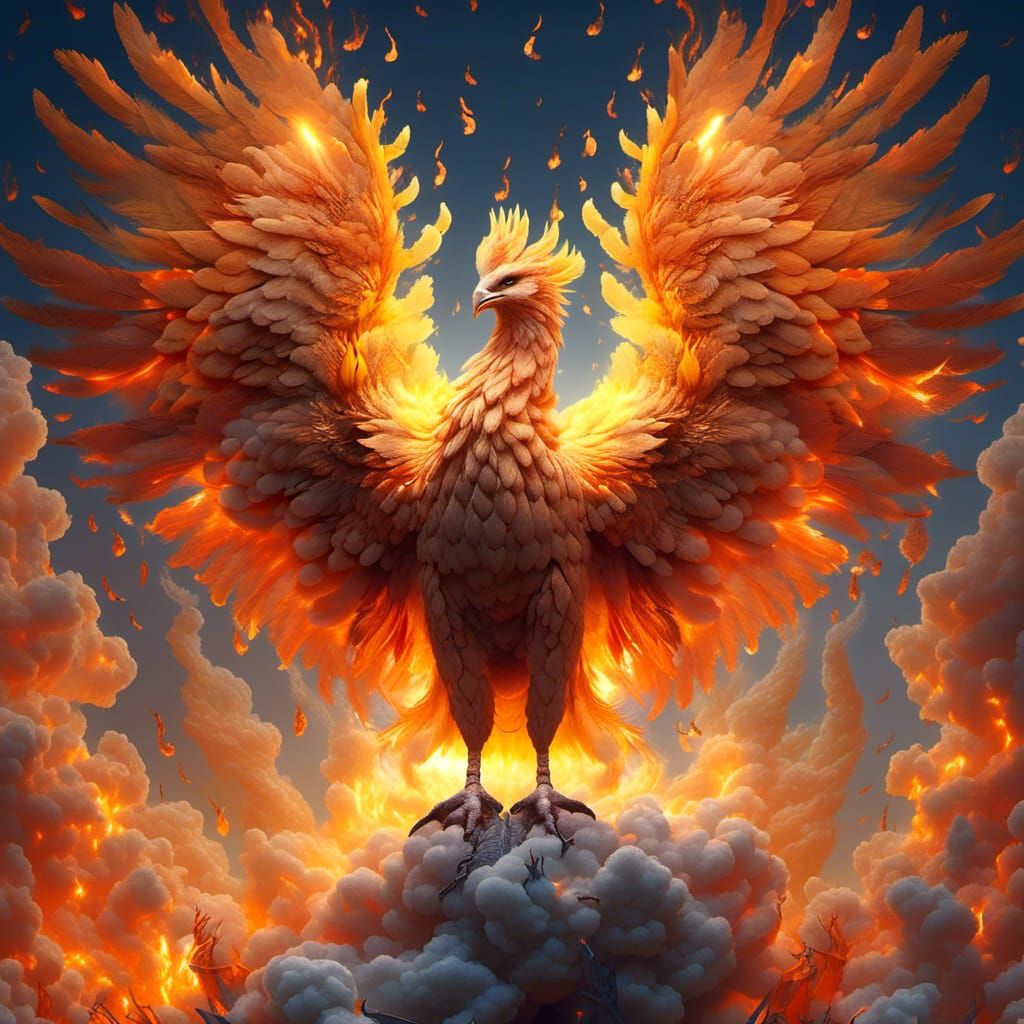 Phoenix rising from the fire