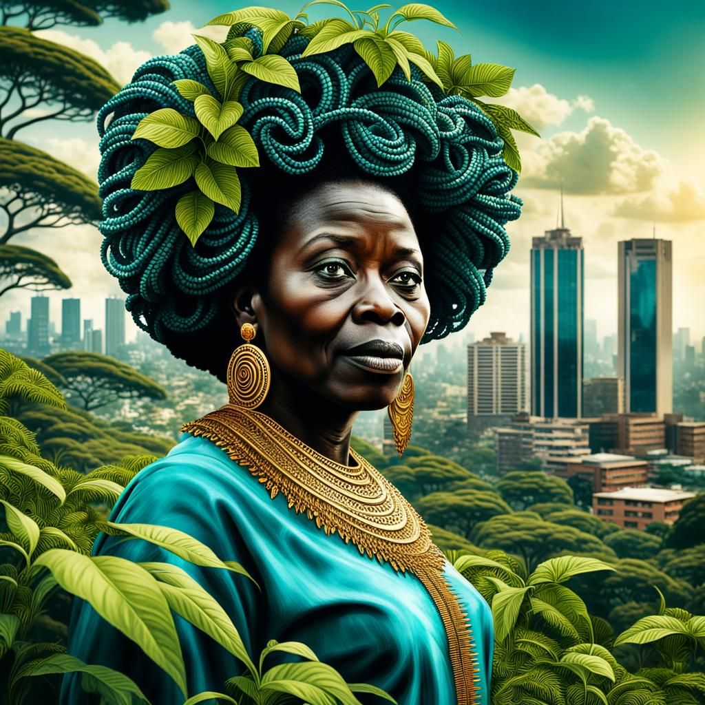 Wangari Maathai in a Lush Nairobi City Forest
