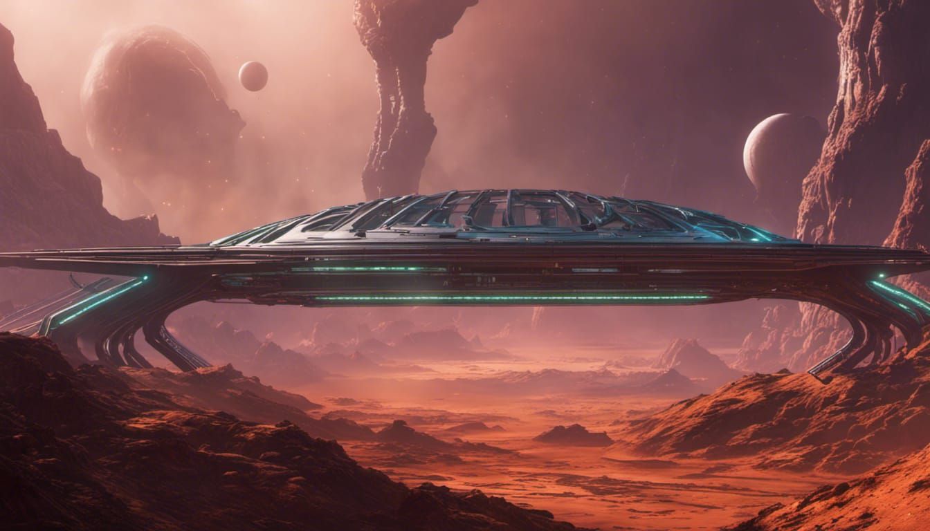 Futuristic Space Bridge on Alien Planet