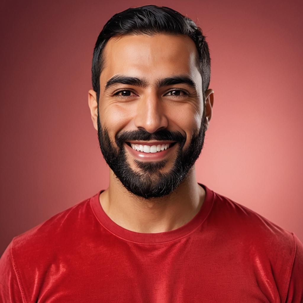 Portrait of Handsome Man with Beard in Oil Painting Style