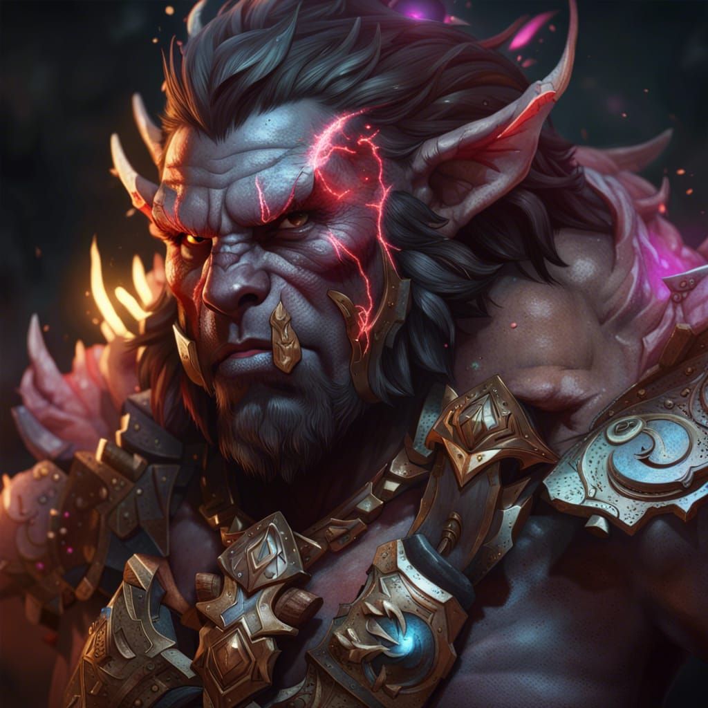 Raging Magic Bugbear Portrait in Detailed Fantasy Art