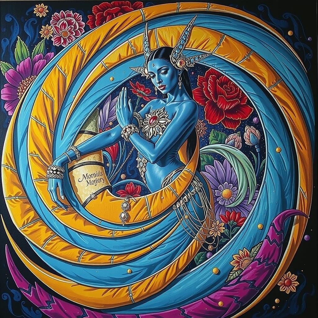 Psychedelic Floral Garden in Bold Cosmic Hues