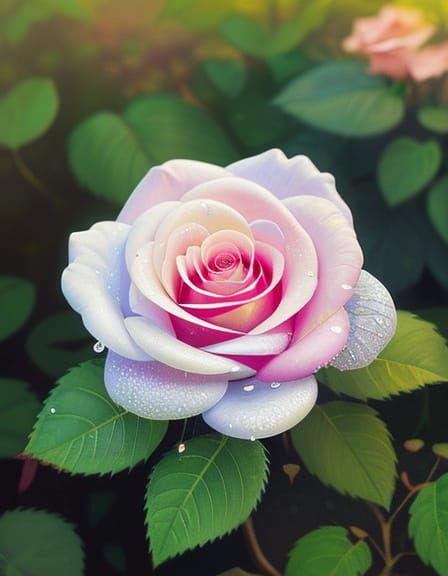 Impressionist Garden Rose in Vibrant Color