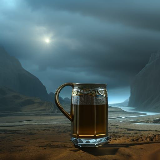 Photorealistic Mug of Beer: Epic Cinematic Digital Art
