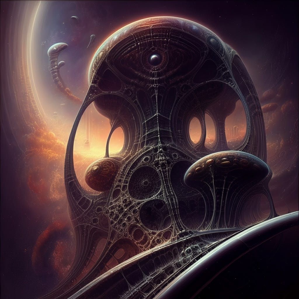 Cosmic Mystical Symbols in Dark Surrealism