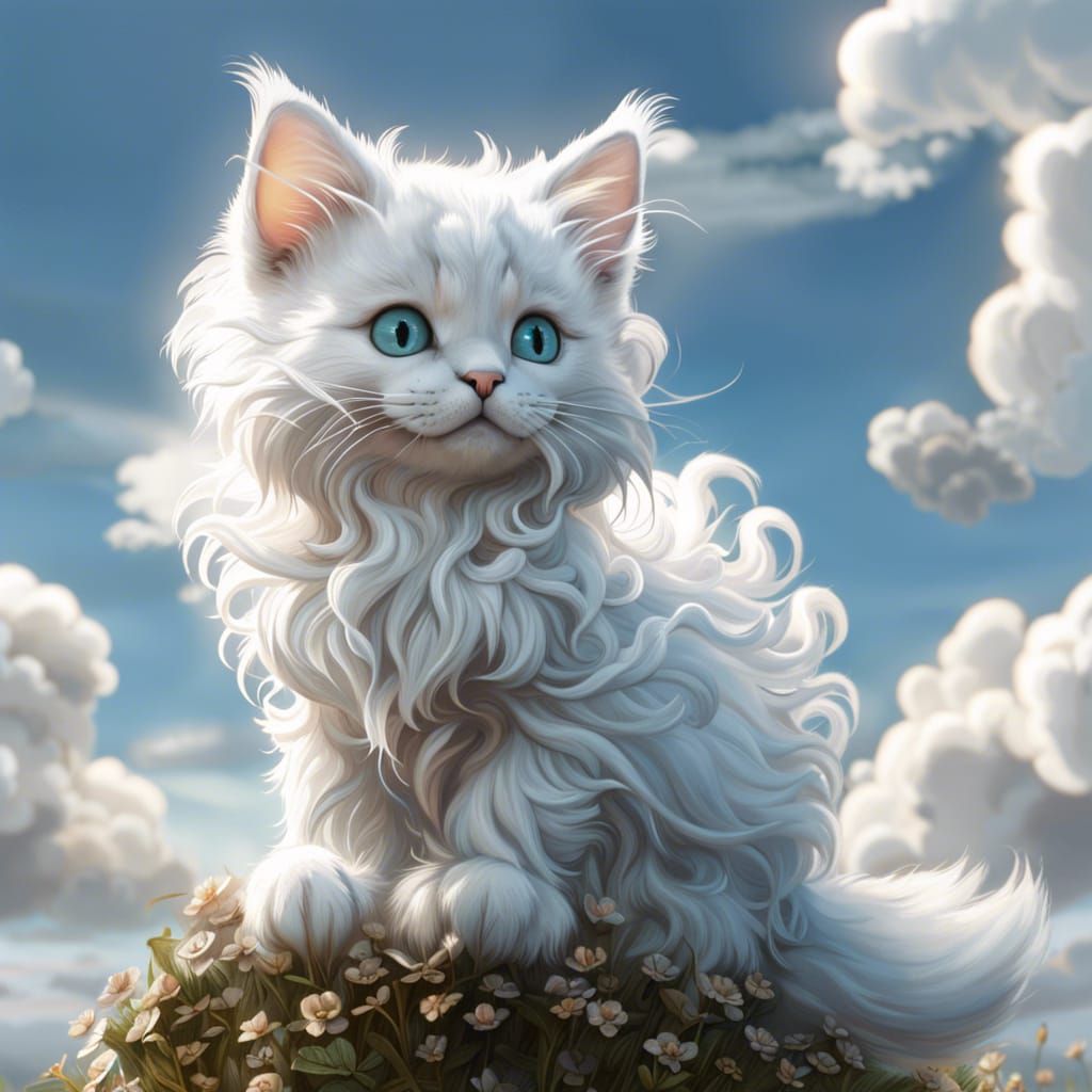 Cloud Kitten Fantasy Art in Photorealistic Style