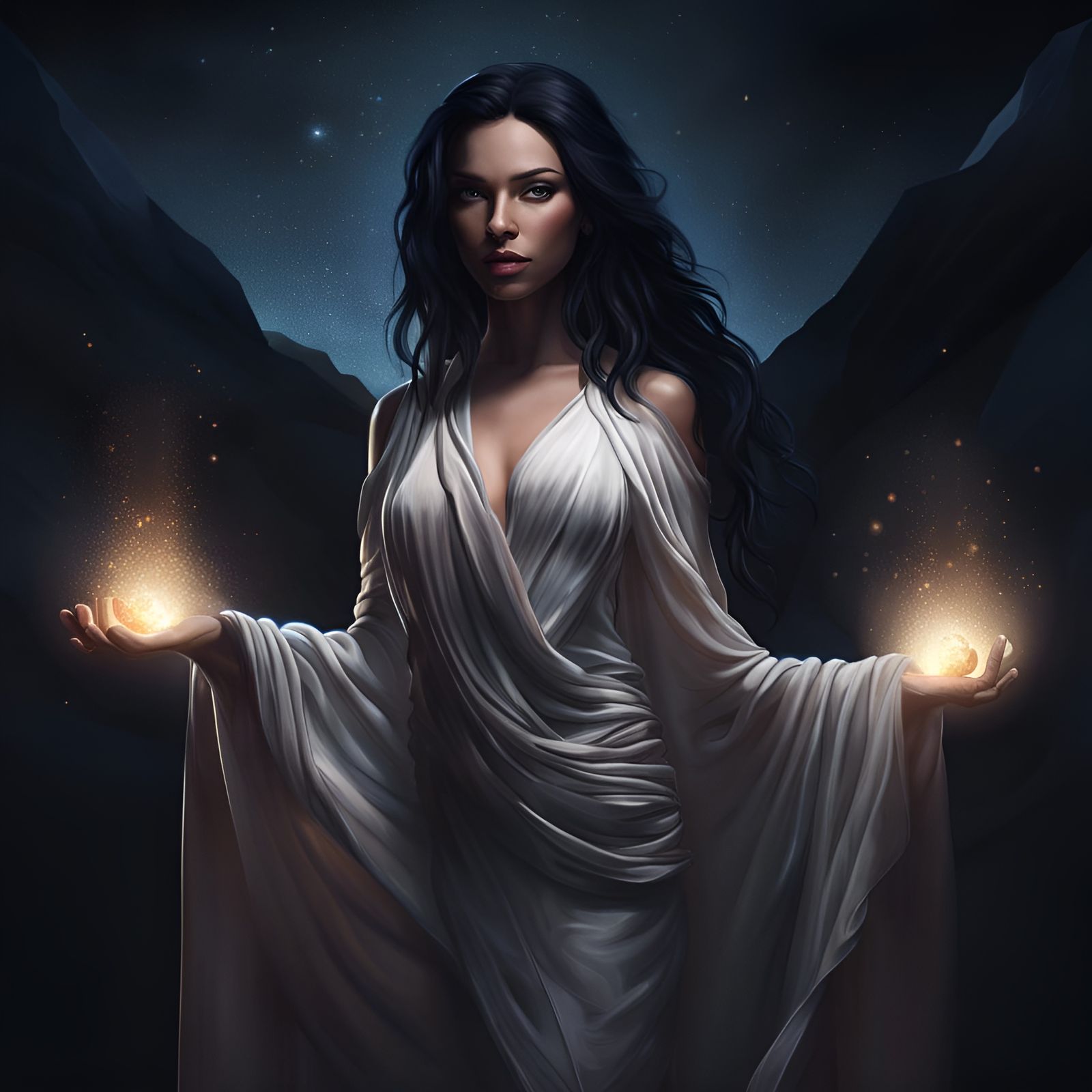 Glamorous Mummy in Fantasy Desert Landscape