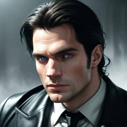 Henry Cavill Film Still in Noir Style