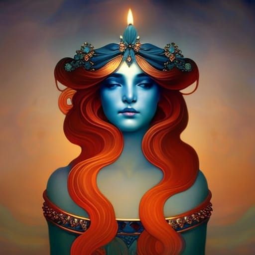 Copper Curls and Lizardscapes: A Fantasy Portrait