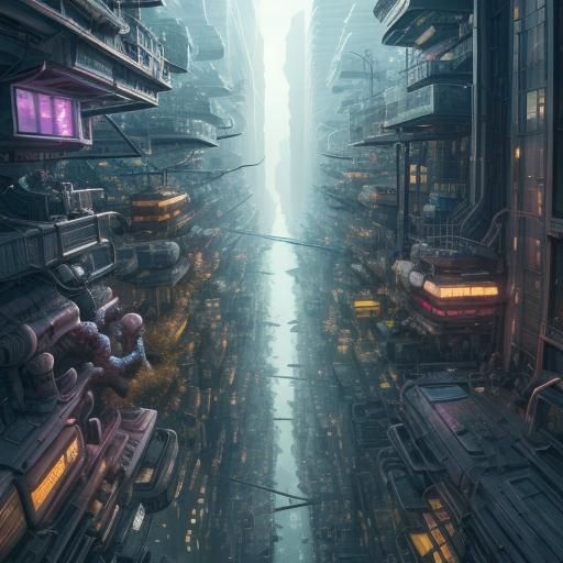 Biopunk Cityscape: Health Checks and Gene Scans