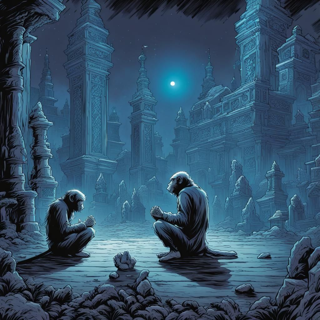 Blue Powder Monkeys Praying in the Dead of Night