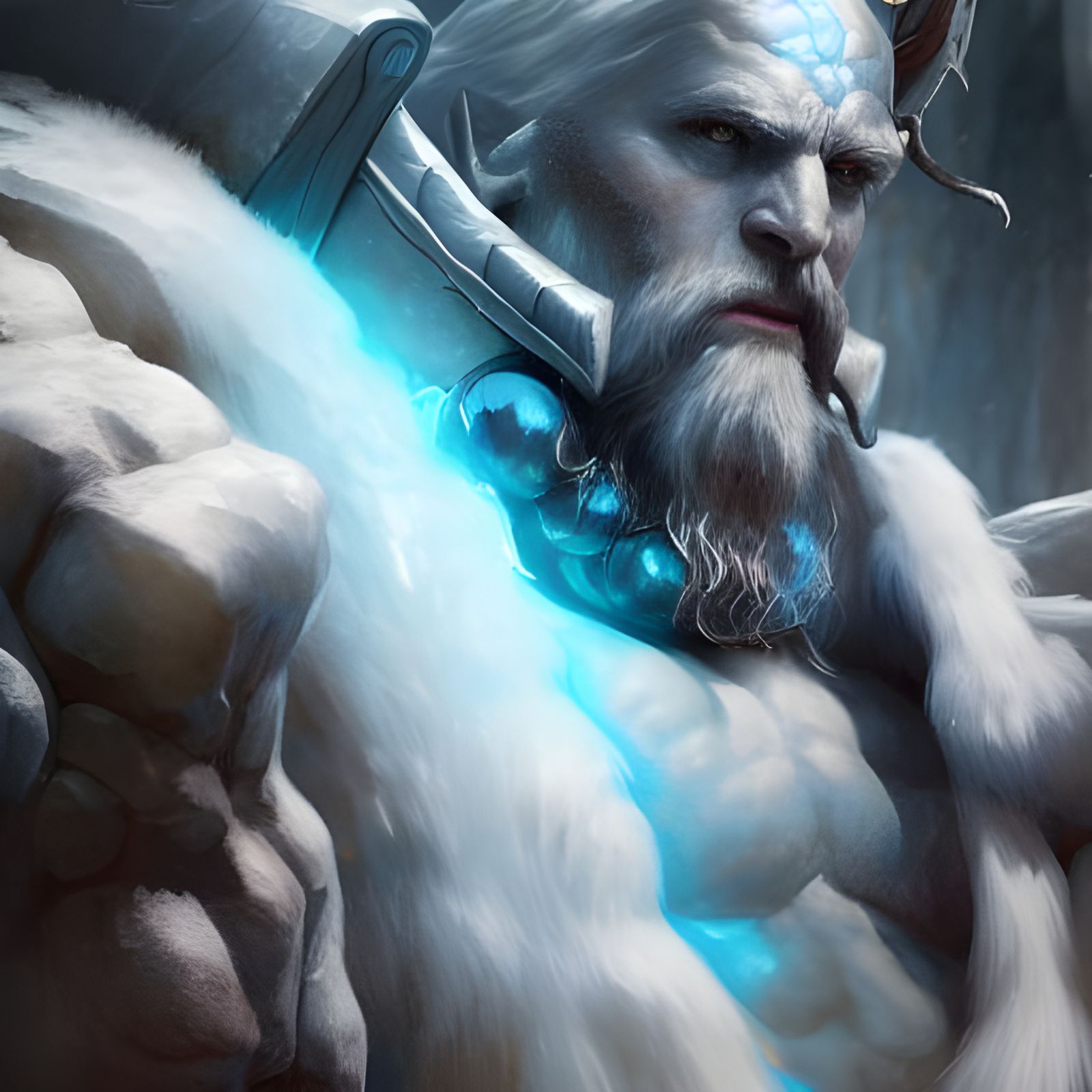 Detailed Frost Giant Concept Art Illustration