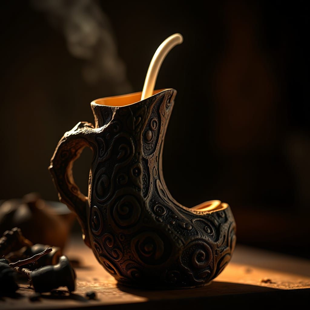 Handcrafted Milk Frother with Organic, Tree-Like Form