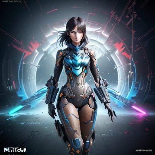 Nintendo Switch Girl in Anime Cyberpunk Style