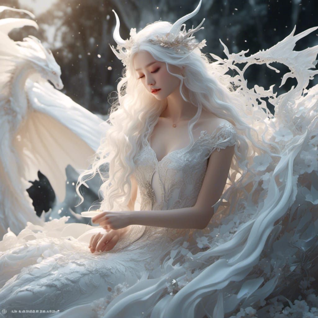 Fairy Kissing Dragon: 3D Anime Art