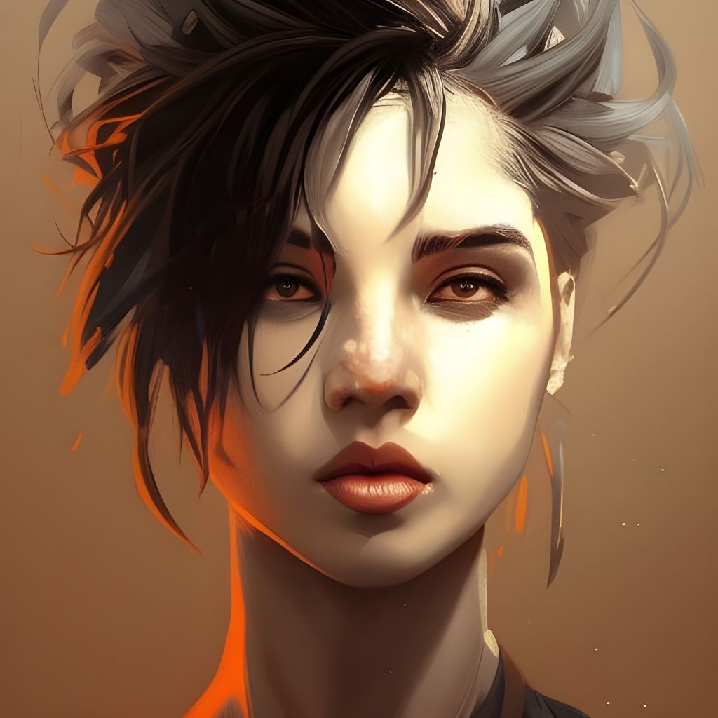 Detailed Black Tiger Portrait in Art Nouveau Style