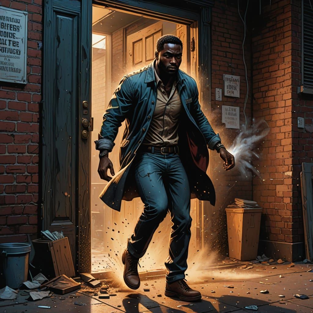 Urban Man Shakes Dust From Shoes in Comic Style