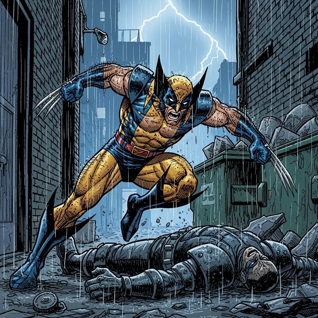 Grimdark Comic Book Illustration in Monochrome