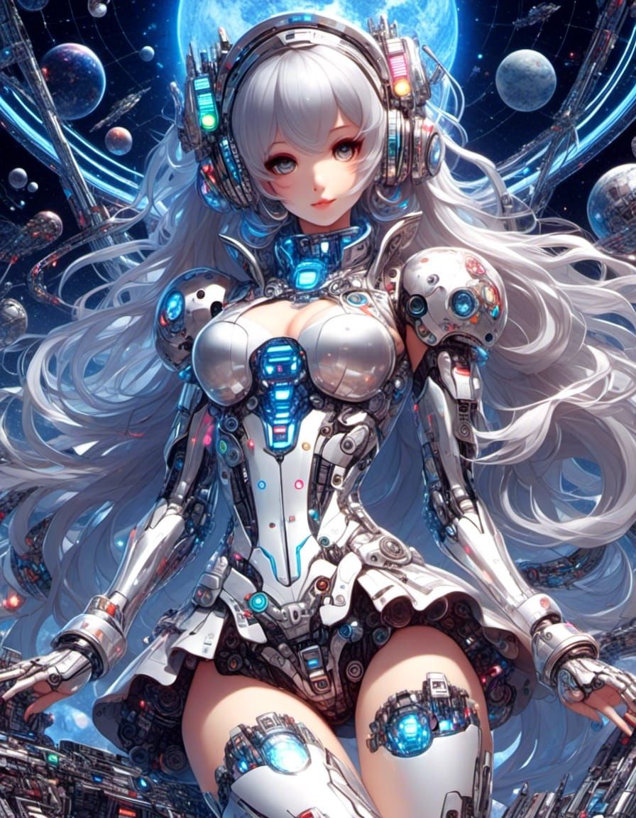 anime silver space pinup