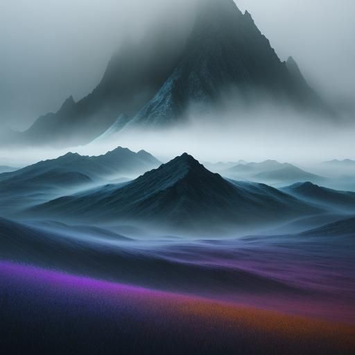 Dreamlike Mountains in Vivid Digital Art