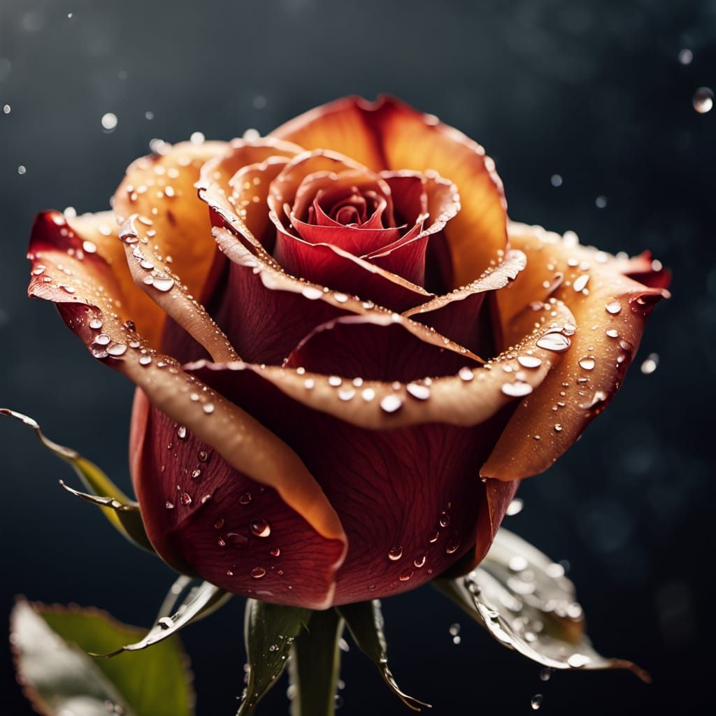 Raindrop on Rose Petal: Hyperrealistic Macro Photography