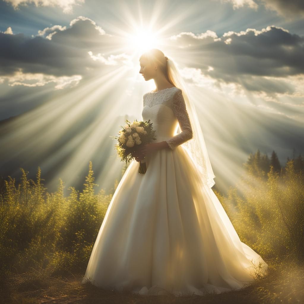 Divine Woman in Heavenly Sunshine