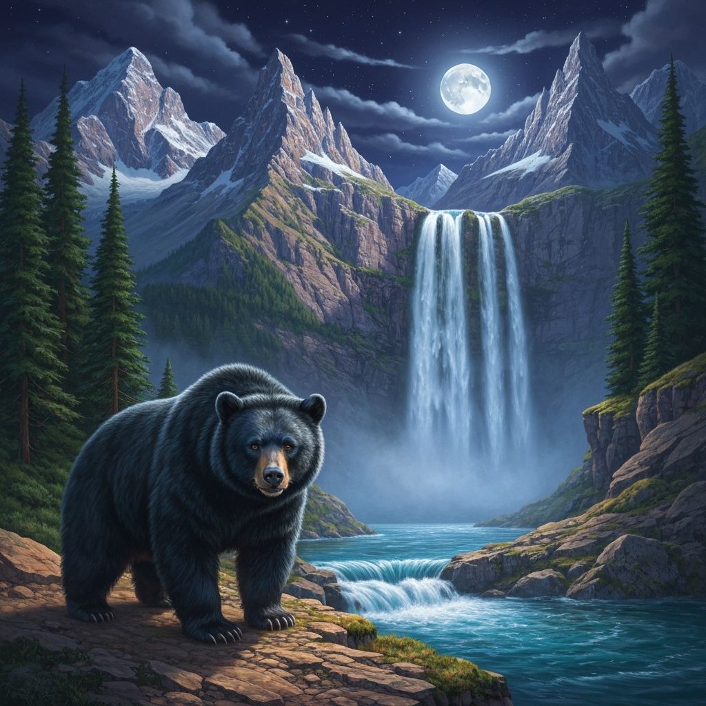 Majestic Black Bear Guarding Mountain Pass