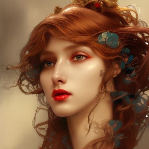 Stunning Redhead Portrait in Hyperdetailed Fantasy Art