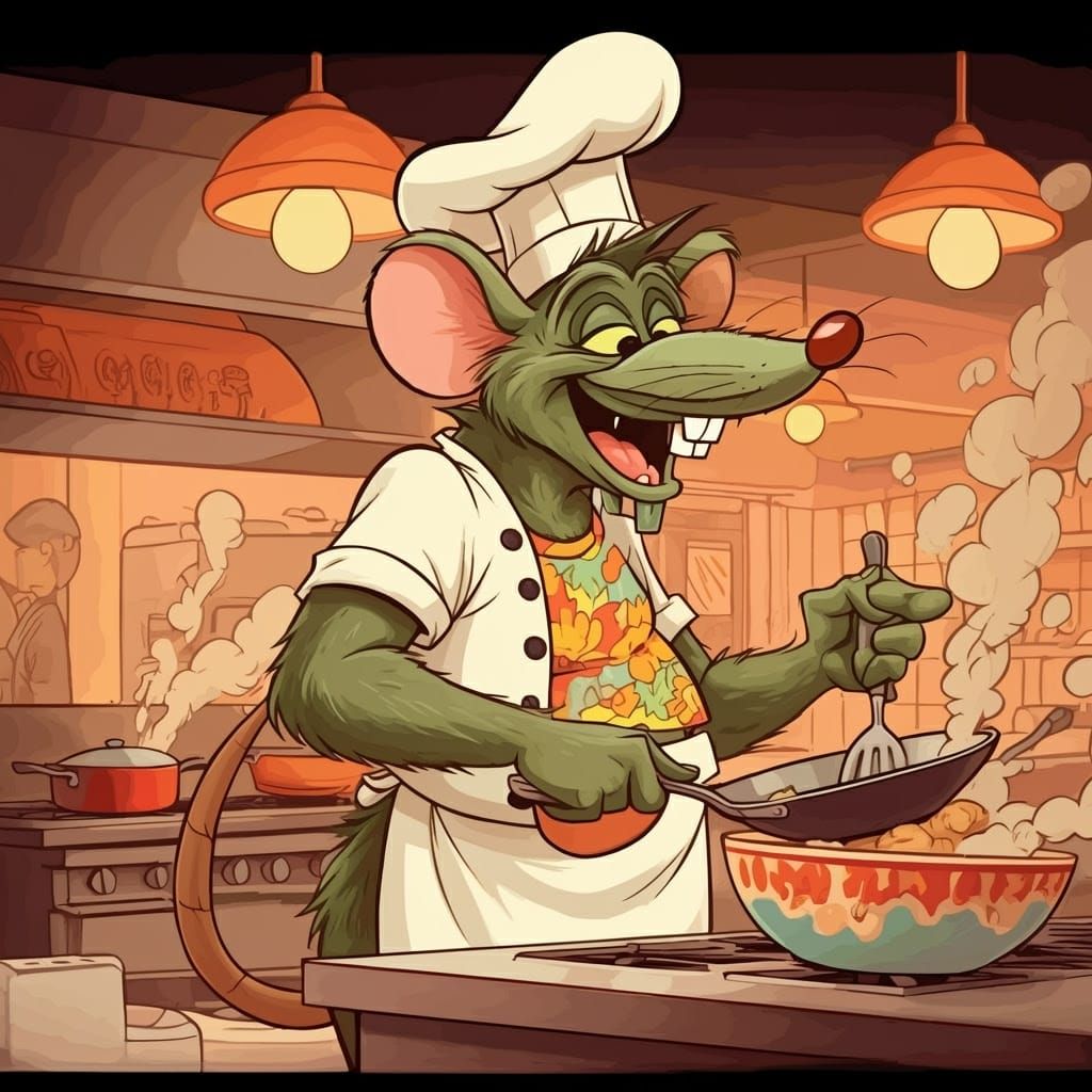 Ratfink Chef in 1970s American Diner Style