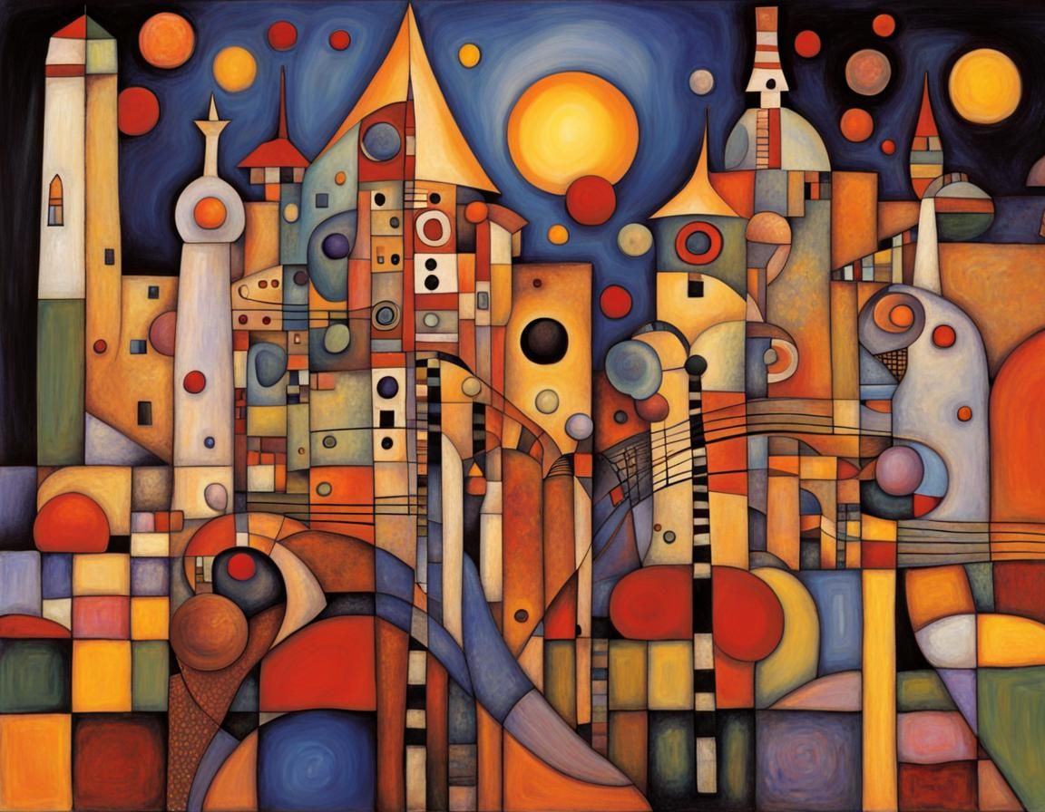 Abstract Jazz Fusion Architecture in Surreal Style