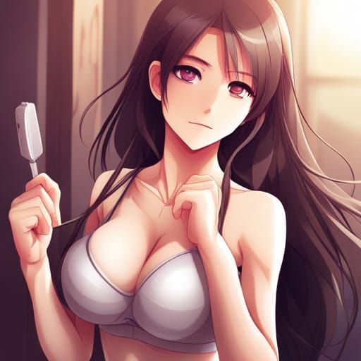 Anime Style Sports Girl with Long Hair