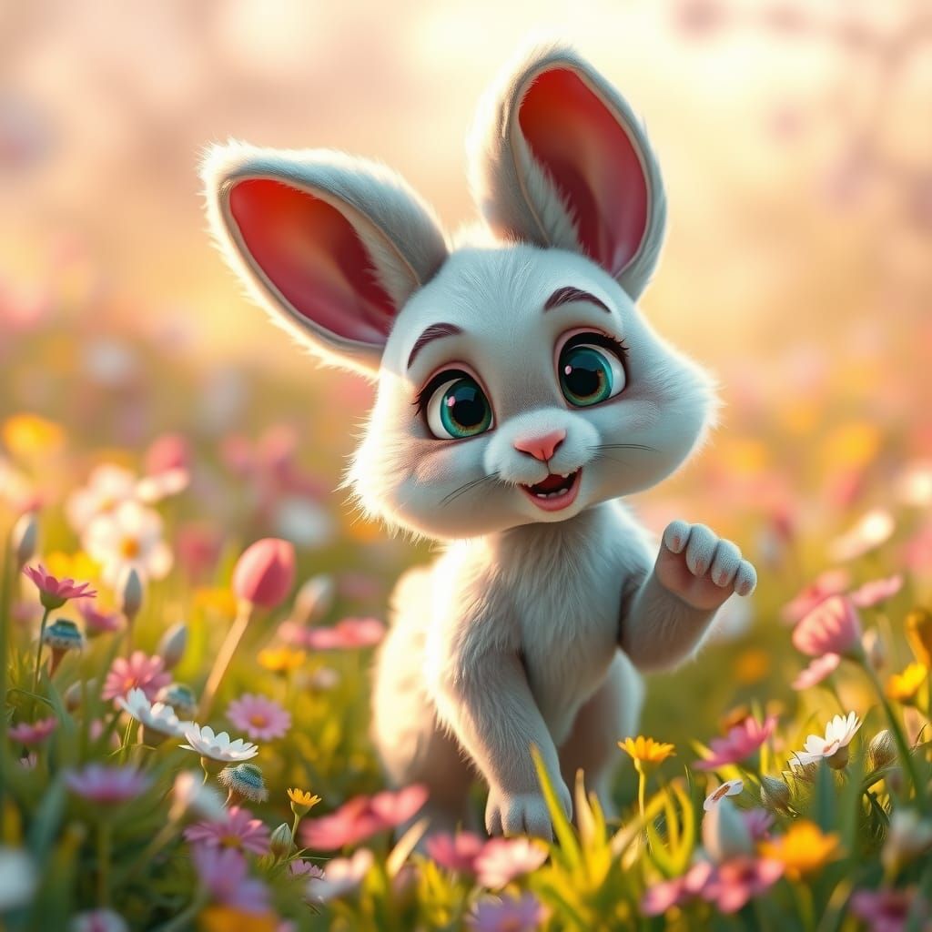 Pastel Fantasy Creature in Pixar-Inspired 3D Animation